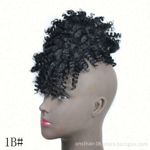 High Puff Ponytail Synthetic Hair Extensions African American Hair Ponytail Donut Chignon Drawstring Kinky Curly ALL Colors
